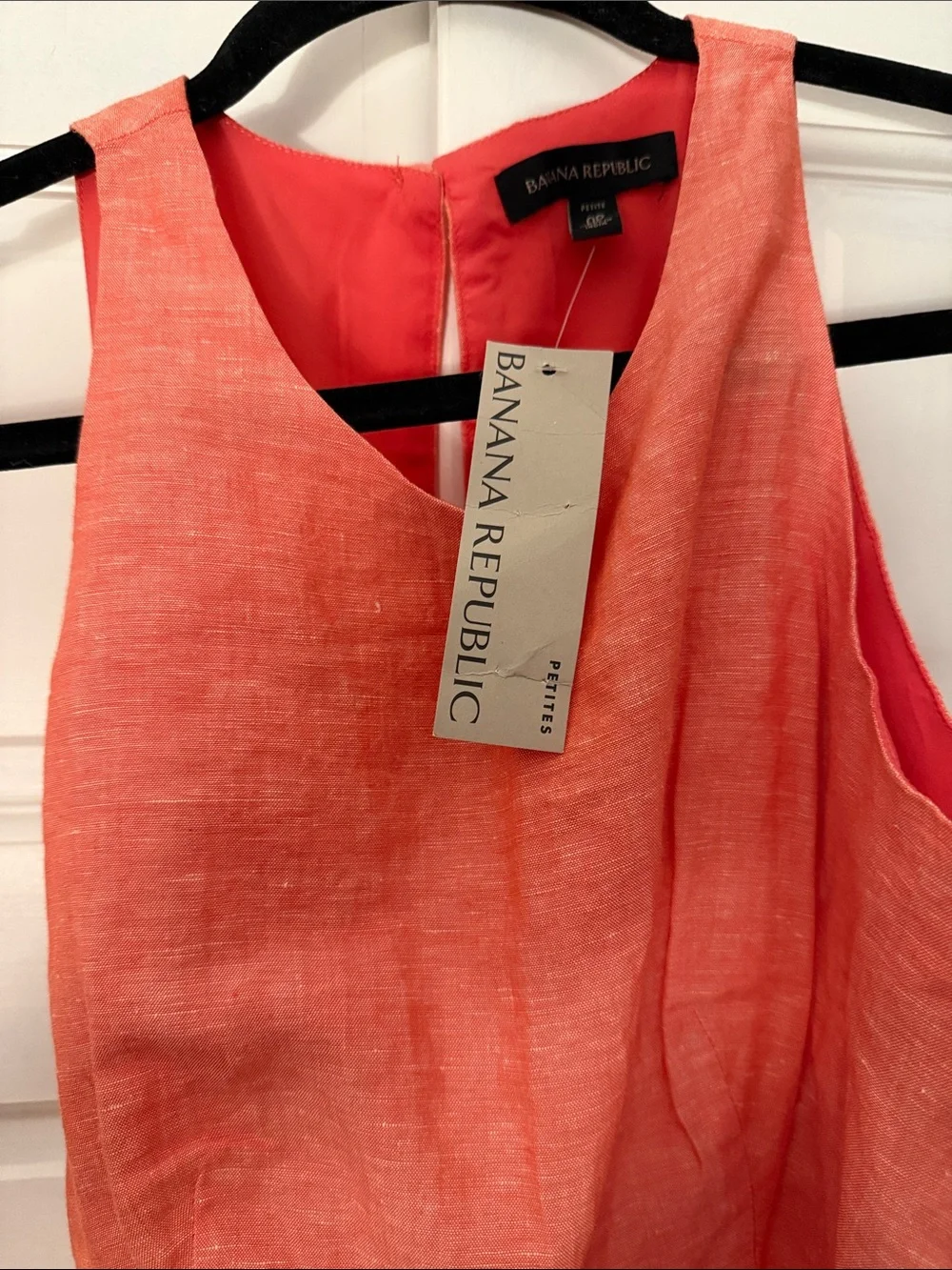 Banana Republic Linen Sleeveless Coral Wide-Leg Jumpsuit